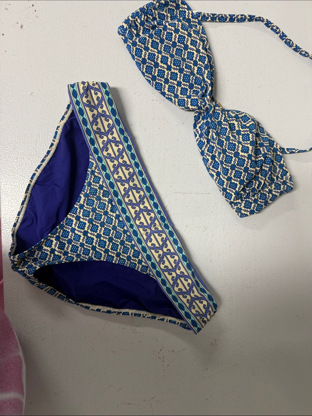 Blue Patterned TORY BURCH Size Medium Two-Piece Swim Bikini - NEVER WORN